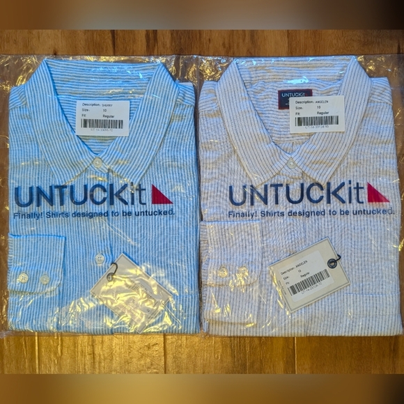 UNTUCKit Tops - Set of two UNTUCKit linen long sleeve button down shirts size 10 angelen sherry